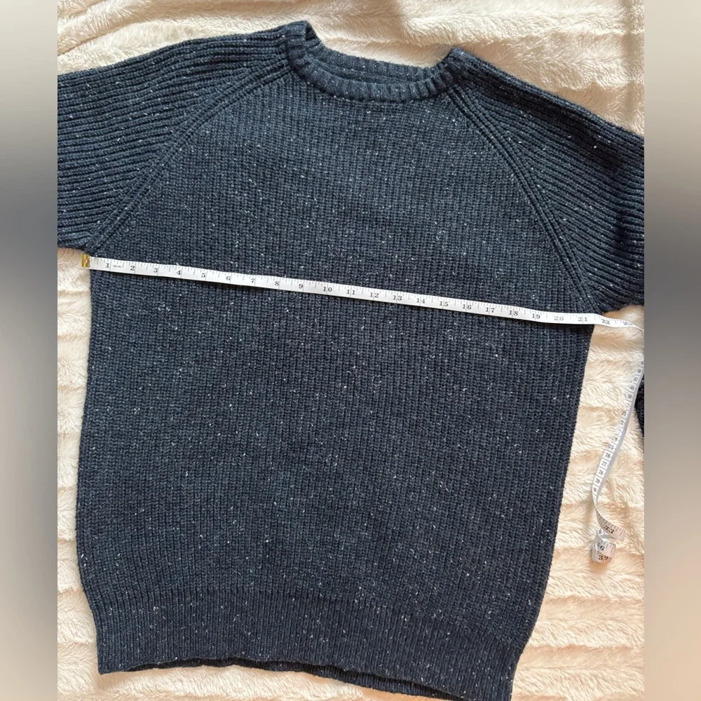 Original Weatherproof Vintage Wool Blend Blue Speckled Thick Winter Sweater